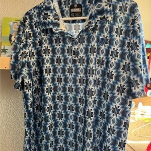 Men's Blue Patterned Shirt